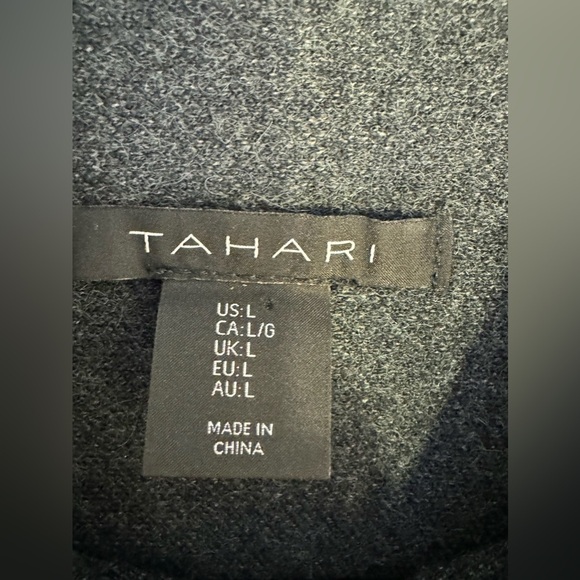Tahari Dark Gray Mock Neck Minimalist Oversized Sweater Size Large 3/4 sleeve - Picture 8 of 10